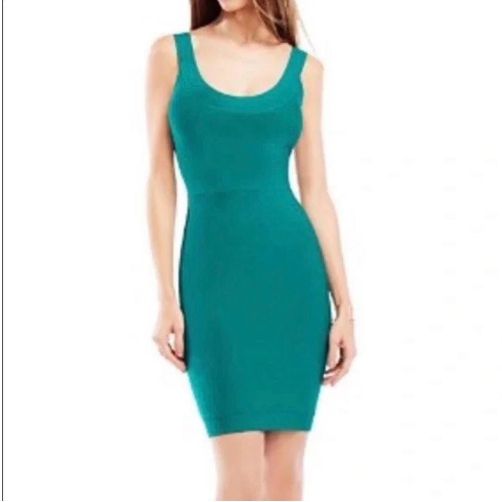 BCBGMaxAzria Bodycon Mini Dress Teal Green Sleeveless Fitted Party Cocktail